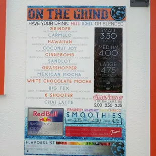 On the grind offers a wide variety of drinks