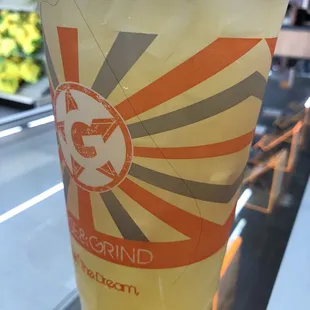 a drink in a plastic cup