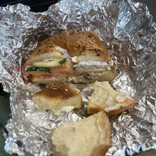 Everything Bagel &amp; Lox (bagel is inedible. ROCK HARD)