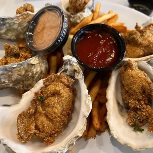 Fried Oysters With Cajun Fries