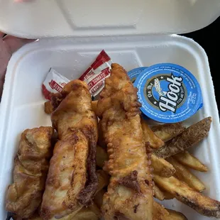 Halibut gosh and chips