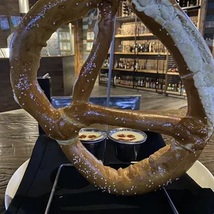 Giant Pretzel with a side of smiley face.