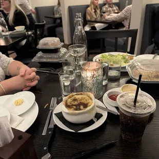 my to- go cup, the soup, condiments, and the oversized container for literally a couple of sun dried tomatoes.