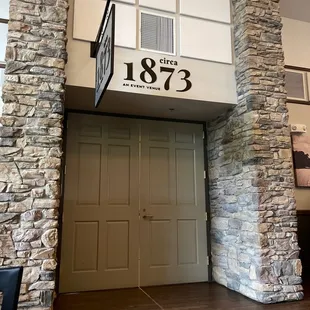 the entrance to the building