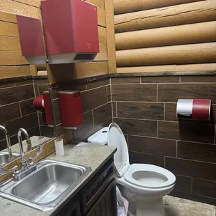 Downstairs bathroom. The main women&apos;s bathroom has a really short toilet. Difficult to maneuver.