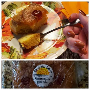 Delicious Pineapple Upside Down Cake Loaf bought at St. John Vianney Church. Baked By On The Rise Bakery. 9/18/2022
