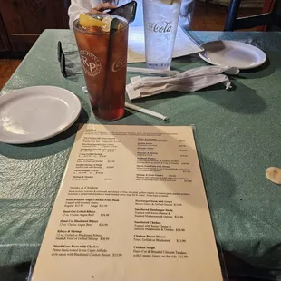 menu