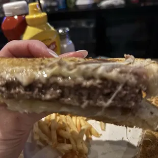 Cross section of their patty melt
