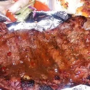 Steak night loaded potato &amp; salad.. 2 Salutes!