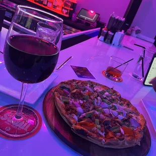 Delicious pizza paired with Rodney Strong Cabernet