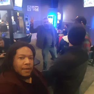 a group of people playing video games