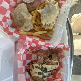 Chicken caprese and chicken wrap