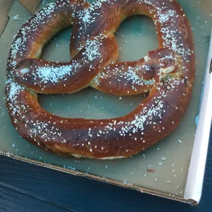 Giant pretzel with cheese sauce!  It was so good!