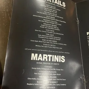 menu