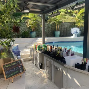 Our bar setup in a client's bar