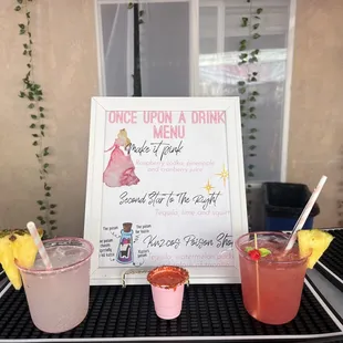 A Disney themed menu