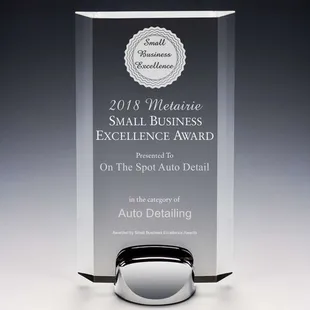 2018 Small Business Award for Auto Detailing in Metairie