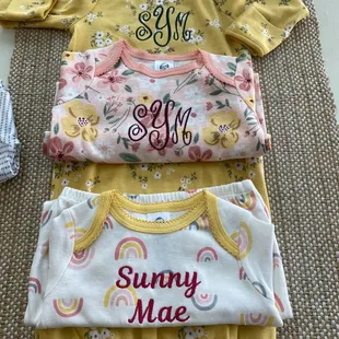 Baby gowns with name or monogram