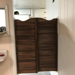 a door leading to a bathroom