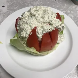 a plate with a salad on it