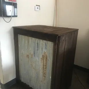 an old metal cabinet