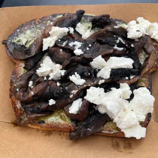 Mushroom and goat cheese toast