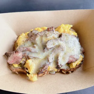 Steak, Egg, and Cheese