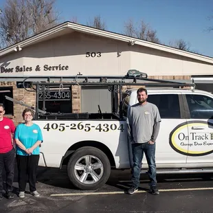 The gang in front of the Shop