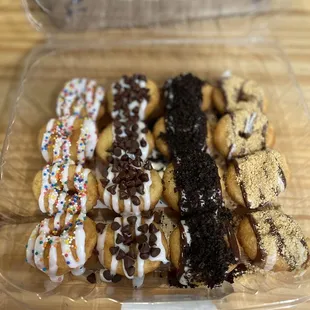 This is their Heavenly Variety, subbed the chocolate sprinkles with their donut of the month Chocolate Chips with Vanilla Frosting, yummm!