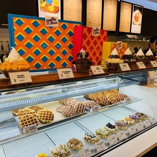 Yummy display of their various bingsu and Croffles