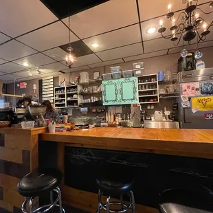 Counter area and front