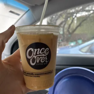 Caramel Iced Coffee   (cold Brewed) with oat milk