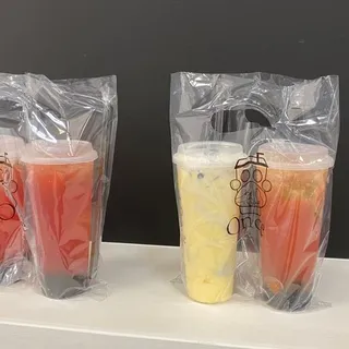 F1. Peach Green Tea Lemonade with Crystal Boba (Large)