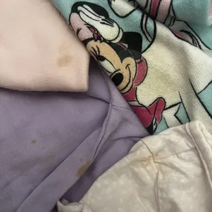 These clothes were perfect before, there's no way they were stained