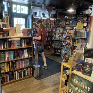 My mom checking out her books