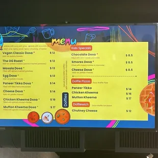 Digital menu
