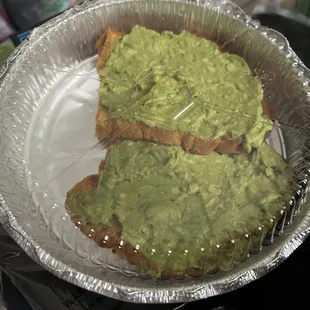 $8 Original Avocado Toast - literally just 2 slices of stale bread smeared with avocado. No seasonings, no flavor.