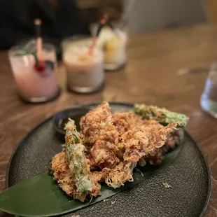 crispy beef belly fritters