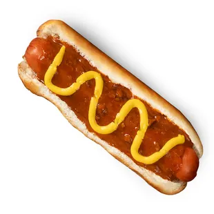  a chili dog with mustard