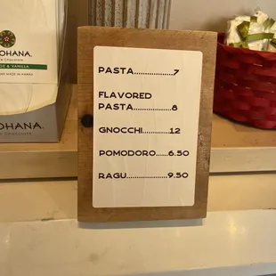 Pasta prices