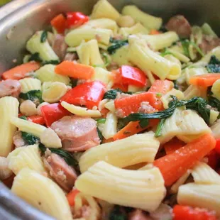 Homemade coconut noodles, created in part with Onda Pasta's rigatoni.  IG: @ohmyono