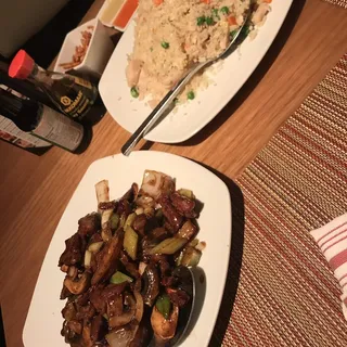 Beef, Black Pepper Sauce with Eggplant