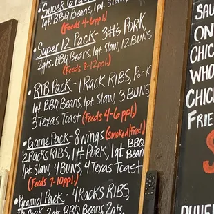 Menu family style servings