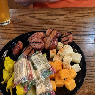 Smoked Sausage and Cheese Plate