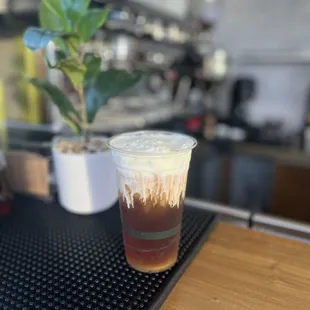 Vanilla cold brew with vanilla cold foam