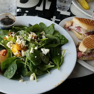Trek salad and Cuban sandwich