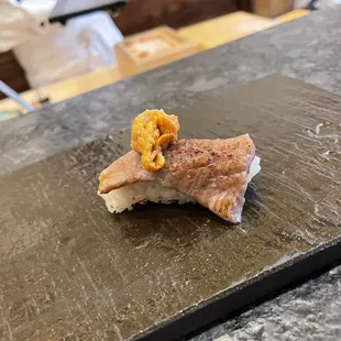 Seared wagyu with Hokkaido uni