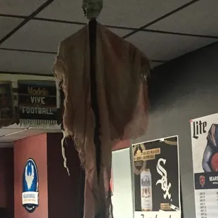 a hanging piece of cloth and other items