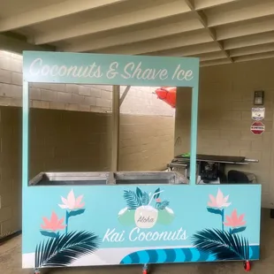 Wrap project on a custom built kiosk for Kai Coconuts.