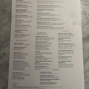 Current menu as of Jan 9,2025